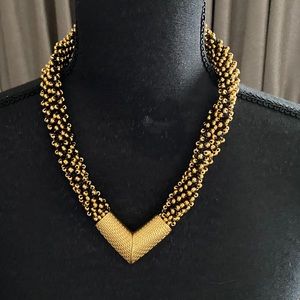 NWT Gold Beaded Necklace
